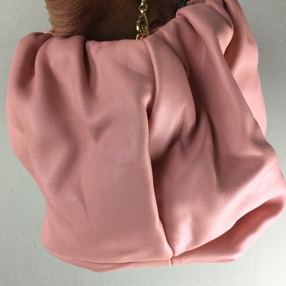 NWOT Loeffler Randall Analeigh Ballet Pink Leather Ruched Clutch - Picture 6 of 12